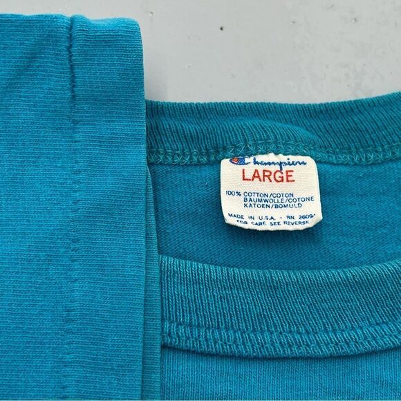 Vintage 80s Champion Triangle Balloon Classic Flight Support Crew T Shirt USA​ - Picture 3 of 4